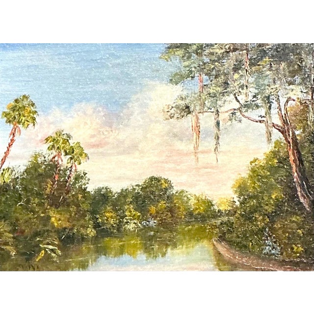 Vintage Landscape Oil Painting on Board For Sale - Image 12 of 15