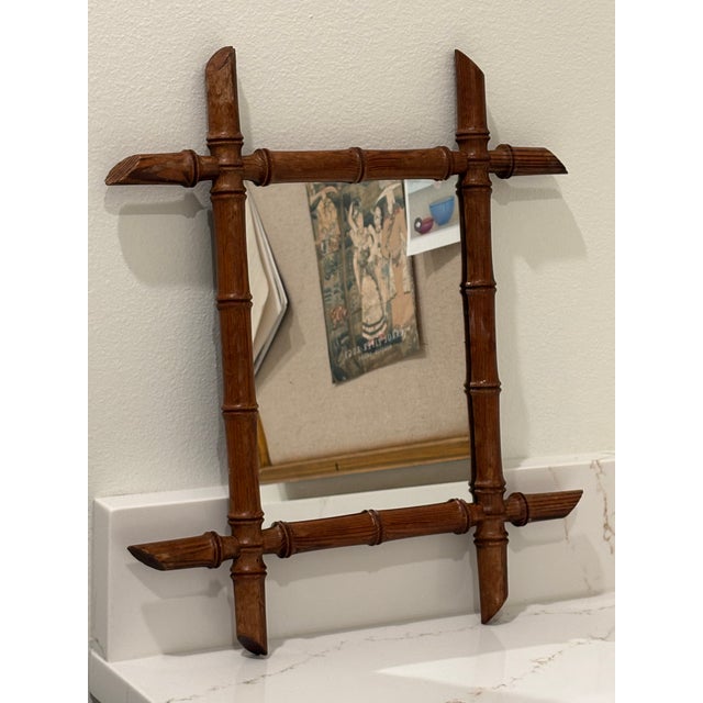 Antique Petite French Faux Bamboo Mirror For Sale In Little Rock - Image 6 of 18