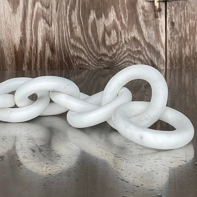 Vintage Boho Carved Marble Chain Sculpture For Sale - Image 12 of 14