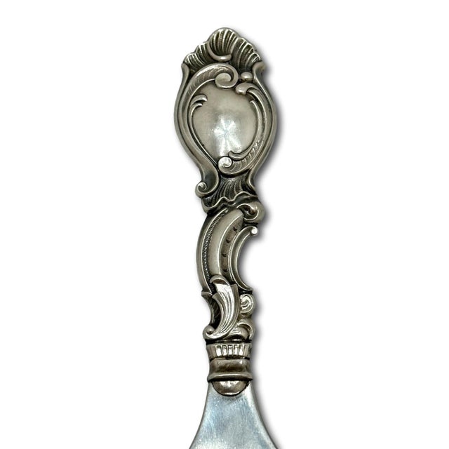 Silver Fine Quality Vintage Mid 20th Century Rococo Style Sterling Silver Handle Bottle Opener From Denmark For Sale - Image 8 of 12