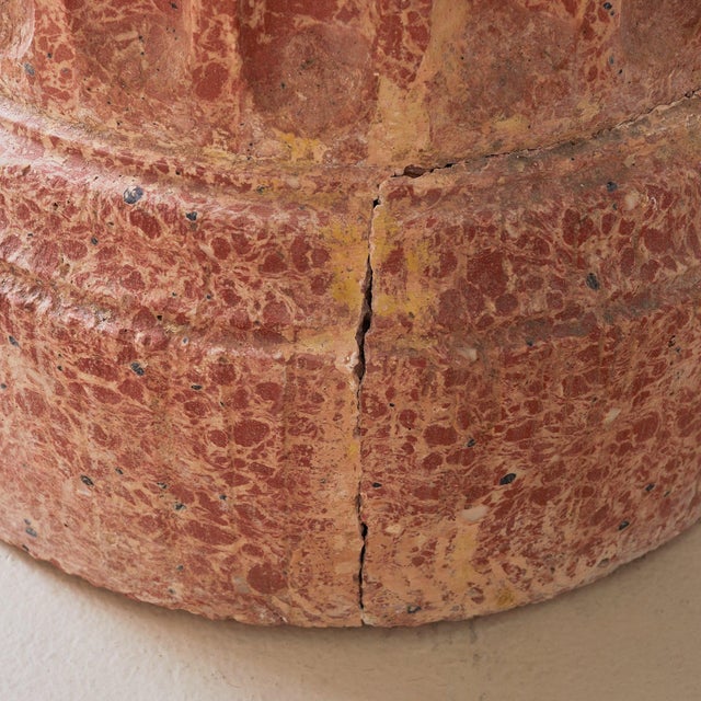 Italian Neoclassical Scagliola Marble Fluted Pedestal, 1940s For Sale In Chicago - Image 6 of 7