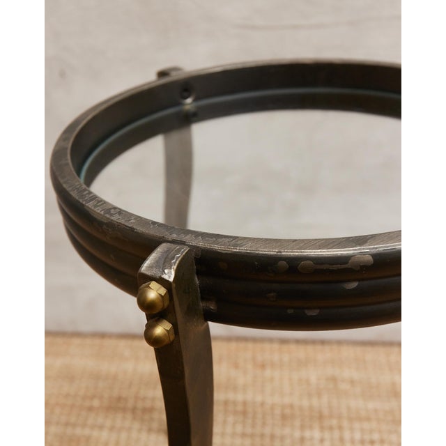 Metal 1980s Will Stone Wavy Squiggle Metal Side Table For Sale - Image 7 of 16