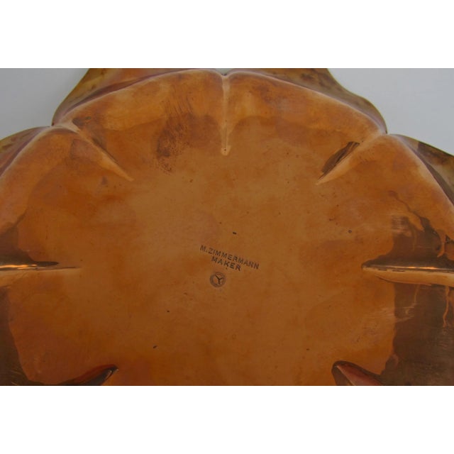 Marie Zimmermann Arts & Crafts Copper Lotus Dish For Sale - Image 10 of 12
