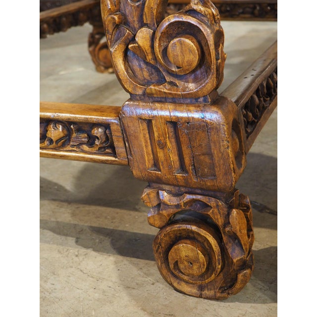 Large 19th C. Italian Renaissance Revival Carved Walnut Fratino Center Table For Sale - Image 10 of 18