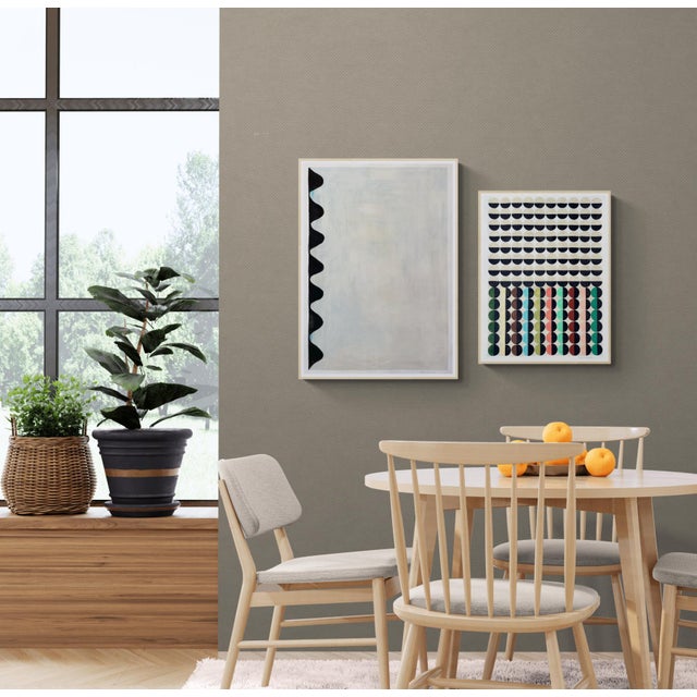 2020s Minimalist Painting With Black Wave For Sale - Image 5 of 5