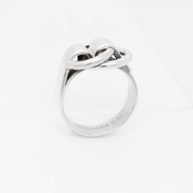 Signed Hermès Sterling Silver Deux Anneaux Ring For Sale In Philadelphia - Image 6 of 11