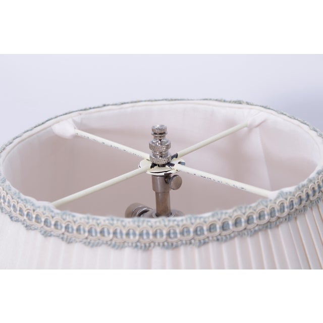 Chrome 1980s Pair of Tall Mid Century Modern Crystal & Chrome Lamps For Sale - Image 8 of 11