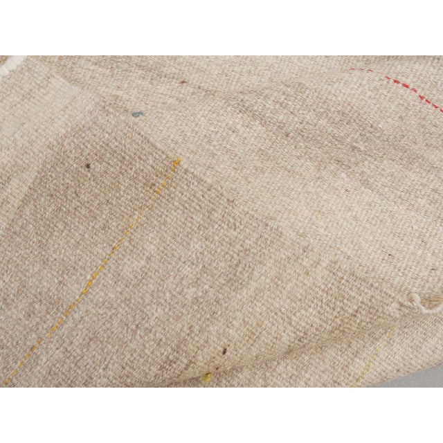 1970s Vintage Handmade Wool Cotton Cream Runner Rug For Sale - Image 10 of 10