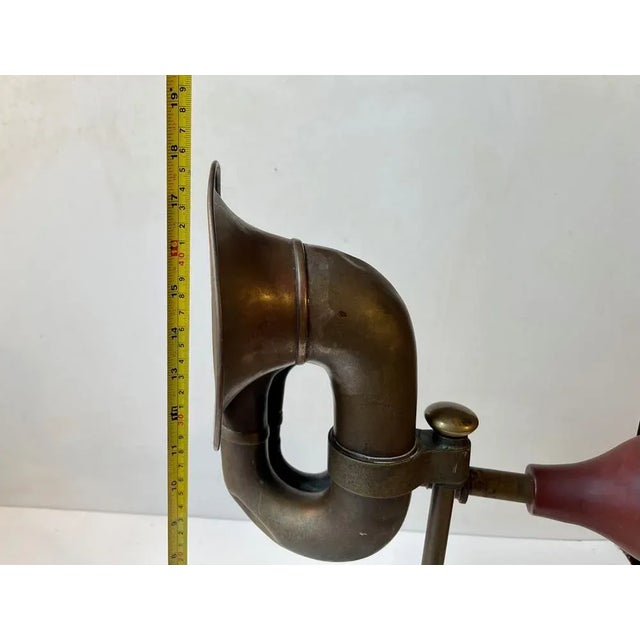 Wood Vintage Scrap Art Sculpture with Brass Car Horn For Sale - Image 7 of 10