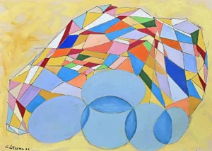 Giorgio Lo Fermo, Abstract Composition, Original Oil on Canvas, 2022