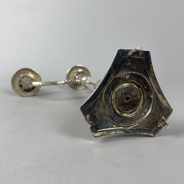 Metal Liberty 800 Silver 3-Flame Candelabra, 20th Century For Sale - Image 7 of 11