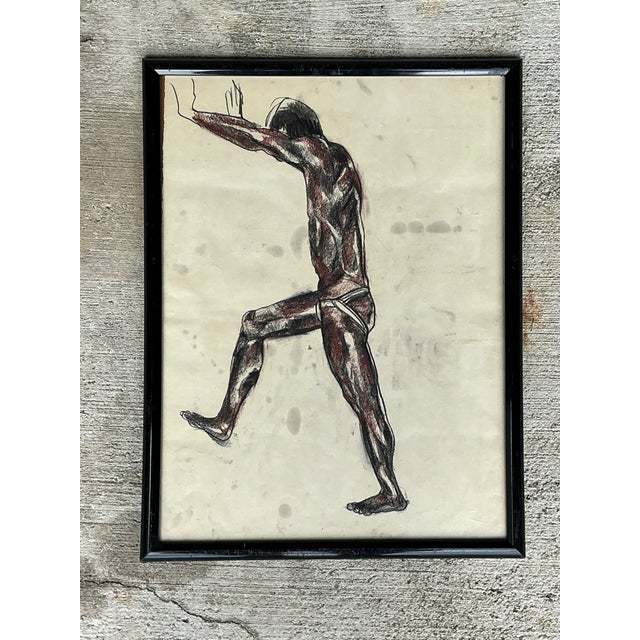 Framed Figurative Drawing on Paper For Sale - Image 4 of 14