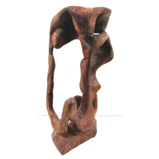 1950s 1950s Mid-Century Modern Organic Biomorphic Figurative Burl Wood Carving Sculpture For Sale - Image 5 of 18