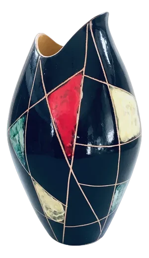 Vintage Art Ceramic Vase Kreta 41815 from Brothers Conradt, West Germany, 1960s