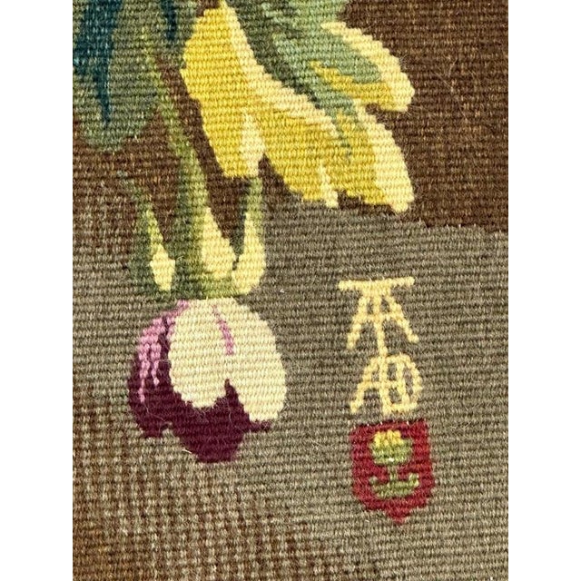 Vintage French Aubusson Tapestry Landscape with Bird, 1950s For Sale - Image 4 of 18