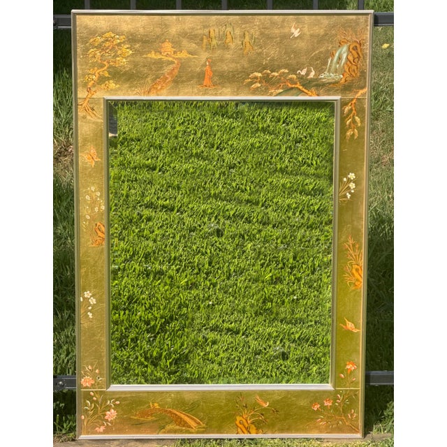 This is a fantastic Chinoiserie Gold mirror produced by LaBarge. This mirror has a Verre Églomisé finish, which is a is a...
