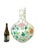 A very pretty Chinese white glazed porcelain vase with various purple, orange and yellow chrysanthemums and dahlias...