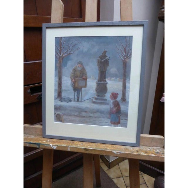 Joseph Otto Flatter, Walk in the Park, 1960s, Watercolor on Paper, Framed For Sale - Image 11 of 13