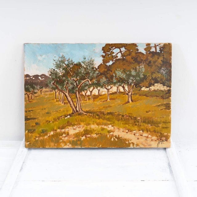 Unknown, Rural Landscape, 1980s, Oil on Canvas For Sale - Image 6 of 6
