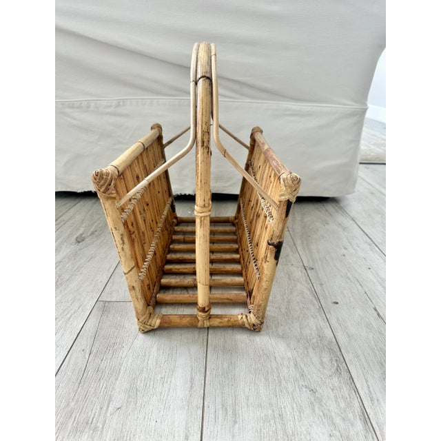 1970s 1970s Bamboo Magazine Rack For Sale - Image 5 of 5