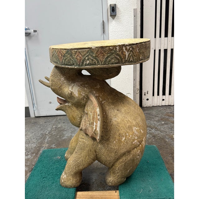 Late 20th Century Elephant Pedestal Side Table, Vintage For Sale - Image 5 of 13