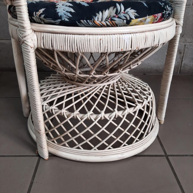 Peacock Armchair in Woven Rattan, 1960s For Sale - Image 12 of 15