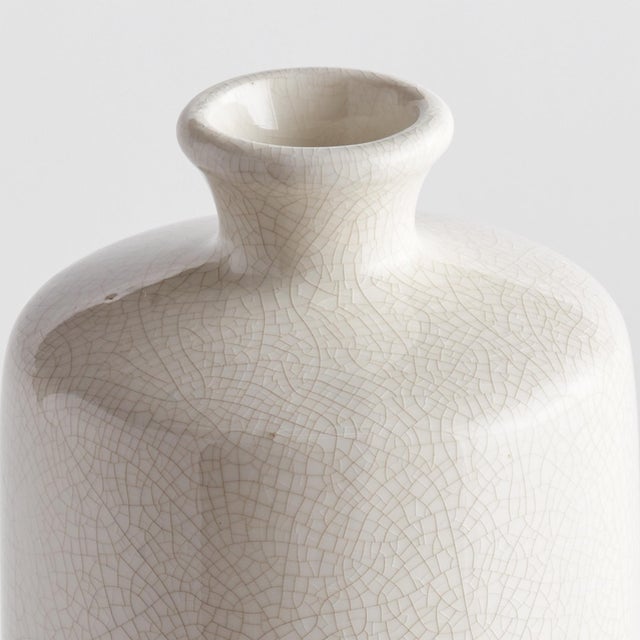 In the perfect shade of warmWhite and finished in a crackle glaze, this bottle vase adds a subtle sophistication to any...