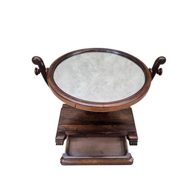 Victorian Antique Rosewood Tabletop Vanity Swing Mirror by Joseph Loader For Sale - Image 3 of 8