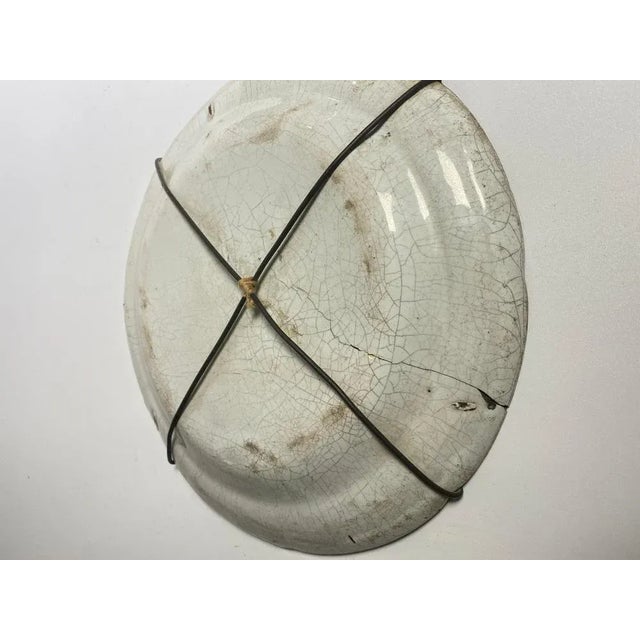 18th Century French Brown and Green Color Faience Flower Plate For Sale - Image 3 of 9