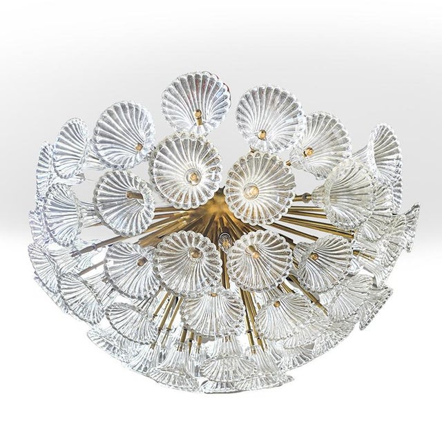 Vintage Glass and Gold-Plated Brass Ceiling Light, 1980s For Sale - Image 10 of 10