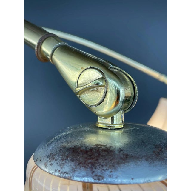 Wood Mid-Century Modern Oak & Brass Arc Floor Lamp by Nova, c.1970’s For Sale - Image 7 of 8