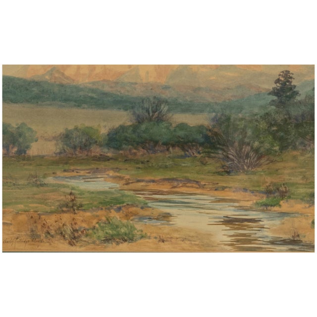 Paint Antique Impressionist Painting "Spanish Peaks" Colorado Mountain Landscape 1900 For Sale - Image 7 of 9