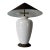 1980s Postmodern Crackle Glazed Ceramic Table Lamp With Metal Conical Shade For Sale