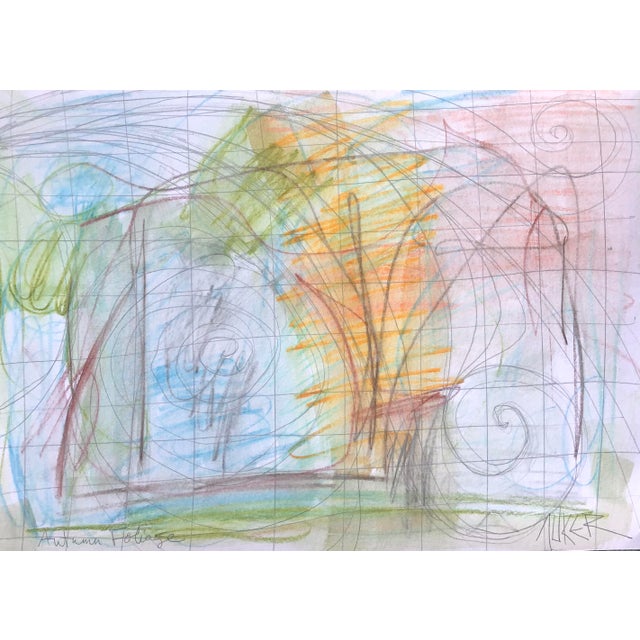 Contemporary CL Auker “Autumn in the Park” Original Drawing For Sale - Image 3 of 4