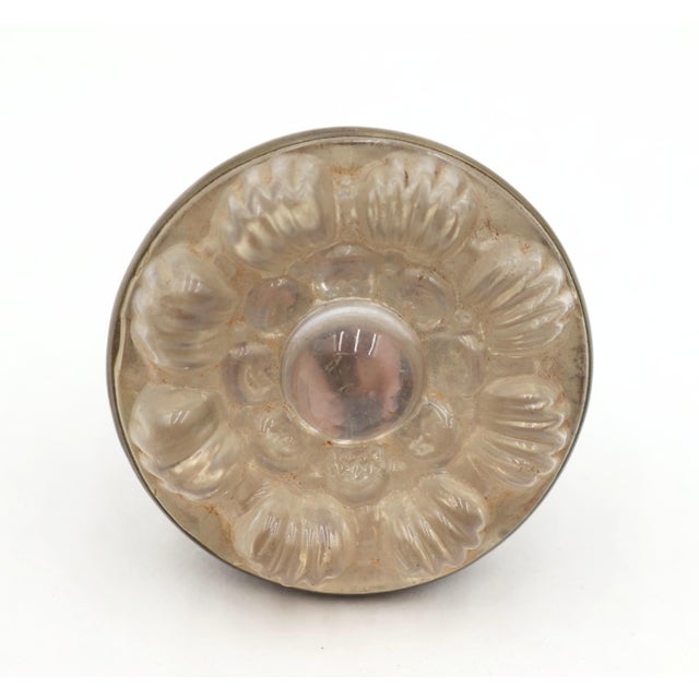 Set of Antique Sandwich Glass Brass Drawer Cabinet Knobs For Sale - Image 4 of 8