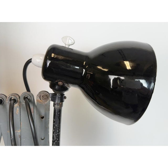 Industrial Black Enamel Scissor Wall Lamp, 1950s For Sale - Image 12 of 18