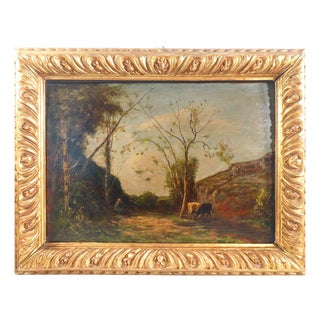 Vittorio Bussolino, Landscape Painting, Late 19th Century, Oil on Panel, Framed For Sale