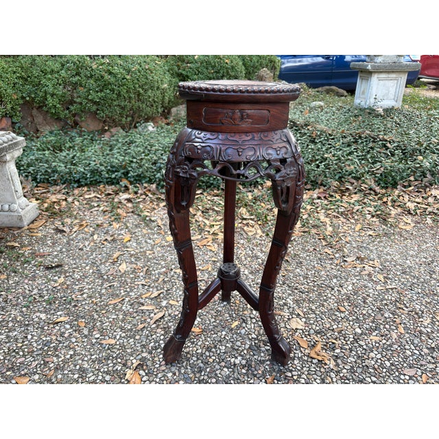 19th Century Chinese Carved Rosewood Table For Sale - Image 4 of 12