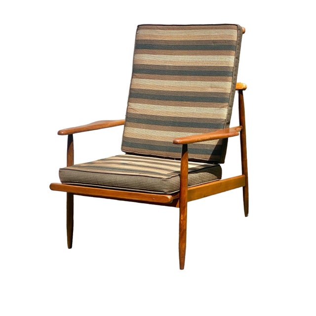 Mid 20th Century Mid 20th Century Vintage Mid Century Modern Spindle Back Walnut Armchair, Possibly Baumritter For Sale - Image 5 of 12