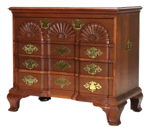 Baker Chippendale Carved Cherry Block Front Four Drawer Chest 20th