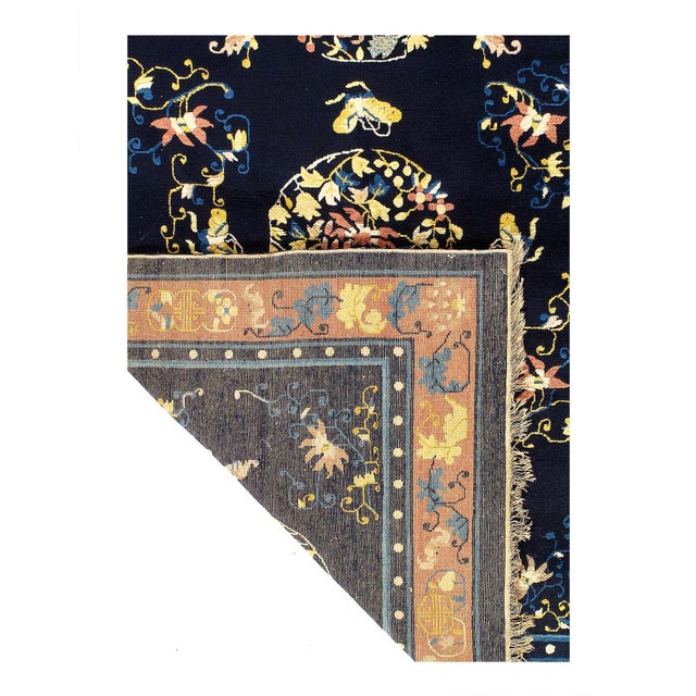 Pasargad DC Navy Blue Antique Chinese Peking Rug For Sale In Washington DC - Image 6 of 7