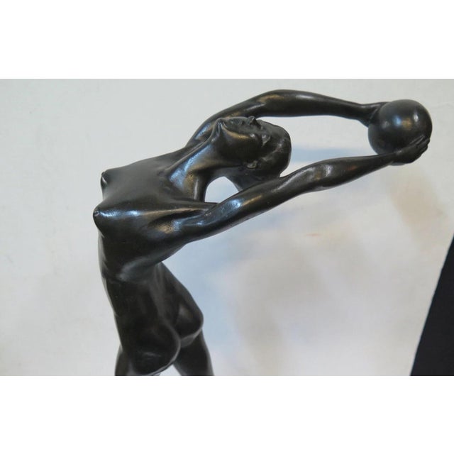 Early 20th Century Art Deco Figural Bronze by Olive Kooken For Sale - Image 12 of 12