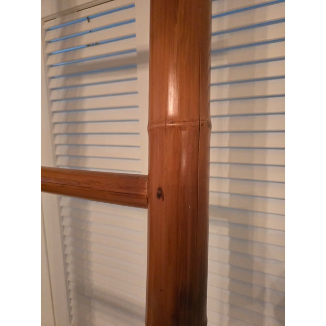 Vintage Mid Century Bamboo Lacquer Library Ladder For Sale - Image 9 of 10