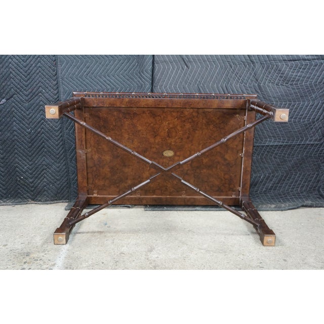 Late 20th Century Mario Buatta for John Widdicomb Chinese Chippendale Faux Bamboo Coffee Table For Sale - Image 18 of 18