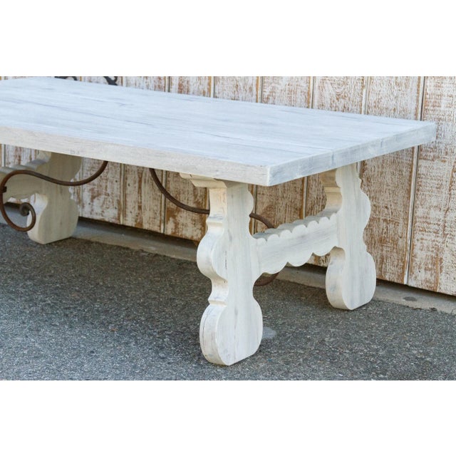 1990s Bleached White Spanish Tavernera Coffee Table For Sale - Image 5 of 11