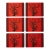 Italian Lacquered Coral-Motif Placemats - Set of 6 For Sale