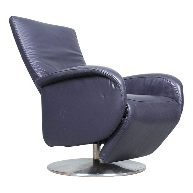 Adjustable Reclining Relax Chair in Purple Leather with Stainless Steel Frame For Sale