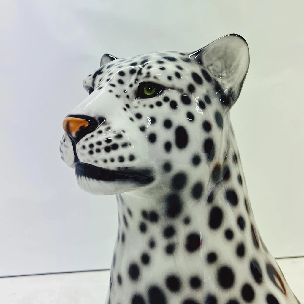 Snow Leopard in Ceramic by Ceramiche Boxer | Chairish
