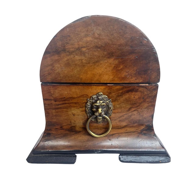 Brown Exceptional Inlaid British Tunbridge Ware Tea Caddy With Dome Top and Complete Interior For Sale - Image 8 of 10