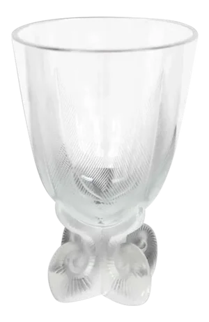 Vintage Mid Century Signed Lalique Glass Vase